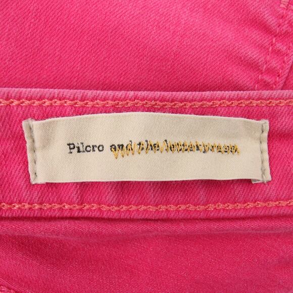 Pilcro and the Letterpress Anthropologie Shorts Pink Stretchy Jean Mid Rise 29 - Picture 8 of 11
